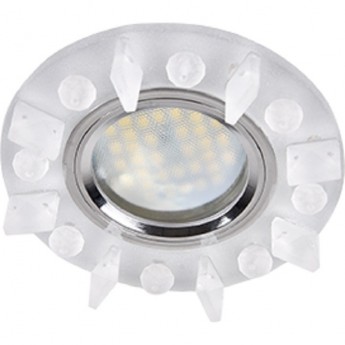 Светильник ECOLA MR16 DL1661 GU5.3 Glass Стекло Круг с квадратными матовыми стразами 42x95