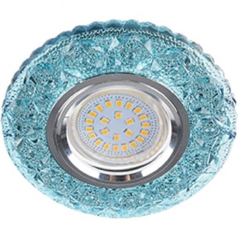 Светильник ECOLA MR16 LD7040 GU5.3 встр. искристый с подсветкой "Бабочки" Голубой / Хром 25x95 Светильник ECOLA MR16 LD7040 GU5.3 встр. искристый с подсветкой "Бабочки" Голубой / Хром 25x95