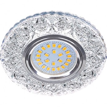 Светильник ECOLA MR16 LD7040 GU5.3 встр. искристый с подсветкой "Бабочки" Прозрачный / Хром 25x95 Светильник ECOLA MR16 LD7040 GU5.3 встр. искристый с подсветкой "Бабочки" Прозрачный / Хром 25x95