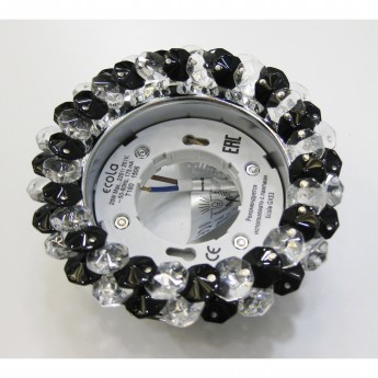 Встраиваемый светильник ECOLA GX53 H4 GLASS FB53RYECB прозрачный, черный, хром